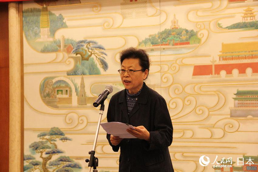 北京友協理事會會長呂錫文為交流會致辭 （攝影 岩崎元地）