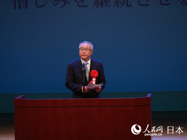 中国驻福冈总领事杨庆东致辞。人民网 许可摄