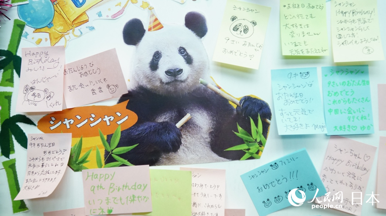 日本粉丝为大熊猫“香香”家族送上生日祝福。蒋晓辰摄