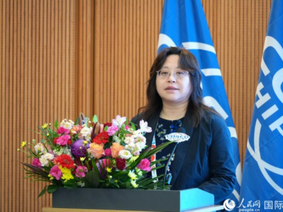 中国驻日本大使馆公使罗晓梅致辞。人民网 许可摄